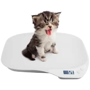 Balança para animais de estimação e animais pequenos, 15 kg (± 1 g), 4 modos de pesagem (kg/oz/lb/ml), para cães, gatos, hamster e pássaros pequenos