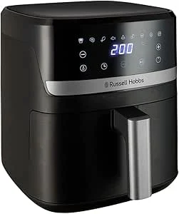 Russell Hobbs Fritadeira de Ar, Air Fryer, Airfryer, Fritadeira sem Óleo 5,5 litros, [9 programas, Compacta] Satisfry (Tátil, Forno, Grelhador, Assar, Antiaderente, Sem BPA, máquina de lavar louça