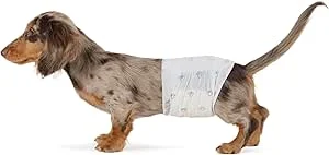 Amazon Basics Fraldas Descartáveis para Cães Machos, S, Pacote de 50, Cor Branco