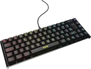 Energy Sistem Gaming Keyboard ESG K4 KOMPACT-RGB teclado Gamer (69 teclas, luzes RGB, cabo removível, membrana) – preto