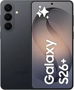 Samsung Galaxy S26+ 256GB, telemóvel com Galaxy AI, câmara 50MP, 12 GB RAM, bateria 4900 mAh, garantia do fabricante 3 anos + 1 ano extra, cor preta (versão espanhola)