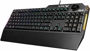 ASUS TUF Gaming K1 – Teclado RGB com controlo de volume (resistência a salpicos, barra de luz lateral e Armoury Crate) preto – QWERTY espanhol