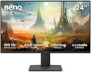 BenQ GW2491E Gaming Monitor de 24 polegadas, 100 Hz, IPS, FHD 1080p, Eye-Care, HDMI, DisplayPort, moldura ultrafina, certificado TUV, sem cintilação, Low Blue Light Plus, Eye-CareU (2025 Novo)