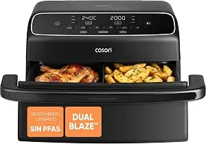Cosori Frigideira de ar 8,6 L, dupla Blaze TwinFry Compact, sem PFAS nem Teflon