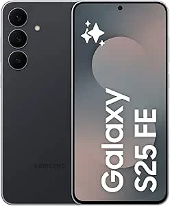 Samsung Galaxy S25 FE 512GB, Telefone Móvel com IA, Quadro Leve 7,5mm, Ecrã FHD+ 6,7″, Câmara 50MP, Exynos 2400, 8GB RAM, Garantia do Fabricante 3 Anos+1 Ano Extra, Preto Intenso (Versão Espanhola)