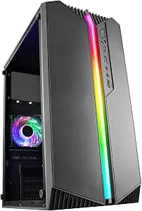 Mars Gaming MC-S1, caixa de jogos compacta PC Micro-ATX, iluminação ARGB de 12 modos, ventilador FRGB, janela lateral completa, preta