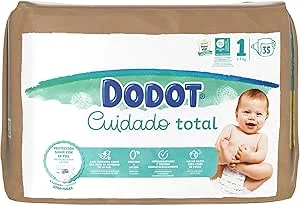 Dodot Cuidado Total Fraldas com Materiais de Origem Vegetal, Tamanho 1 (2-5kg), 50 Fraldas