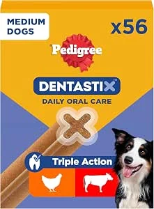 Pedigree Dentastix Snack Dental para a higiene oral de cães médios (1 embalagem de 56 unidades)