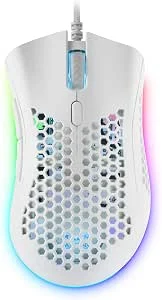 Mars Gaming MMEX, rato Gaming Premium 32000 dpi, Sensor PixArt 3389PRO, Interruptores óticos ultra rápidos, Design Hive ultraleve 75 g, RGB Chroma, 7 botões, software, branco