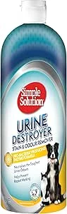 Simple Solution Limpador enzimático destruidor, removedor de manchas e odores de animais de estimação com poder de limpeza pró-bactérias, 1 L