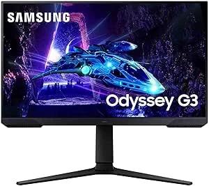 Samsung LS24DG300EUXEN Monitor de jogos Odyssey G3 de 24″ Full HD (1920 x 1080, 16:9, 180Hz, 1 ms, painel IPS, AMD FreeSync, modo olho saver, Flicker Free), preto, versão 2024
