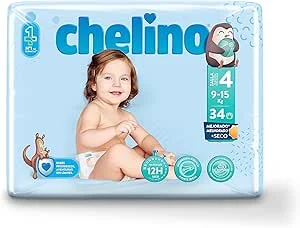 Chelino Fralda infantil Tamanho 4 Rastejamento (9-15kg), 204 Fraldas