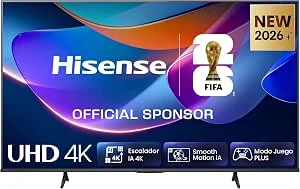 Hisense 43A6S, UHD 4K Smart TV de 43 polegadas, escalador IA 4K, Smooth Motion IA, modo de jogo Plus, visão Dolby, controlo por voz, modo de filme, Airplay