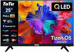 TuTu TU25Q1FQ-T8 Smart TV 25 polegadas (64 cm), QLED Full HD TV