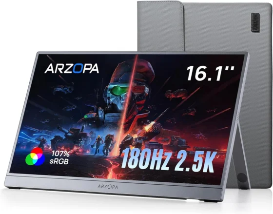 ARZOPA Monitor Portátil 16,1″ 2,5K 180 Hz Tela Portátil