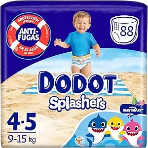 Dodot Fraldas bebé Splashers Baby Shark, tamanho 4 9-15 kg