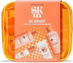 Revolution Skin, Be Bright Starter Kit, Conjunto Iluminador de Cuidados da Pele com Limpador, Tónico, Soro e Hidratante, Vegan e Livre de Crueldade, 4 Produtos