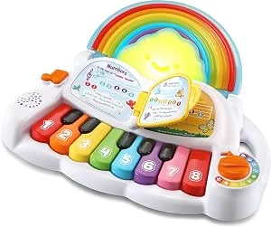 Leapfrog VTech Piano arco-íris, brinquedo interativo para crianças + 1 ano, descubra a música, aprenda vocabulário em inglês, versão ESP