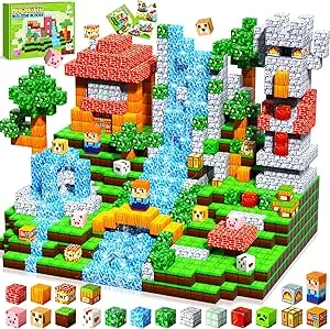 Pourbibi Blocos magnéticos construção crianças, magnéticos crianças 108 peças, brinquedos para crianças 3 anos, peças de construção magnética, brinquedo criativo Montessori para 3 4 5 6 7 8 9 10 anos