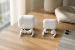 AirPods Pro 3 e AirPods 4 lado a lado