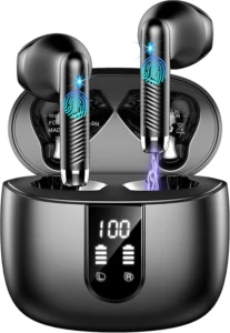 Drsaec Auriculares sem fios Bluetooth, Ecrã LED, USB-C