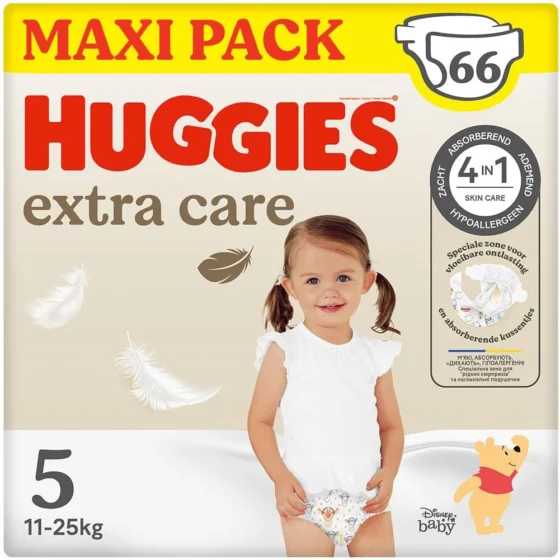 Huggies Extra Care, fraldas Disney tamanho 5, 66 un.