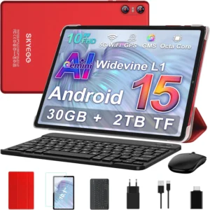 SKYEGG Tablet 10 Polegadas Android 15 com Gemini AI, WiFi 5G