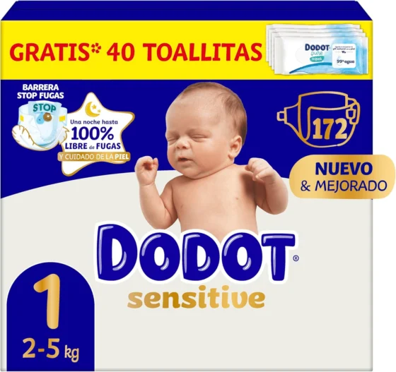 Dodot Fraldas de bebé sensíveis tamanho 1 2-5 kg