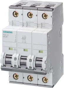 Siemens 5SY6, disjuntor de 3 polos de 32 A, curva C