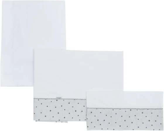 Cambrass Stela, 3 lençóis para capazo de 80 x 120 cm
