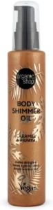 Organic Shop Body Shimmer, óleo caramelo e papaya, 100 ml