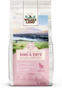 Wildes Land, alimento seco para gatos de vaca e pato, 1,2 kg