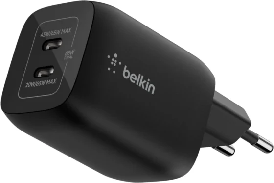 Belkin, carregador USB-C duplo de 65 W com GaN