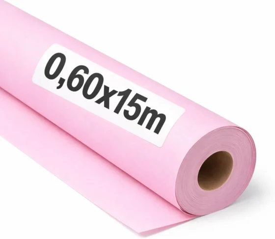 Ofituria, papel kraft rosa pastel, 6 rolos de 15 m