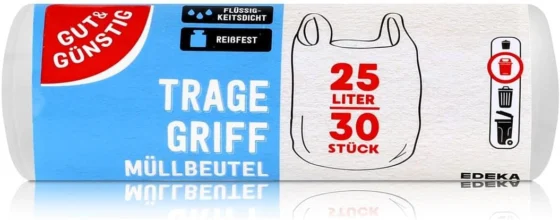 Gut & Günstig, 30 sacos do lixo com pegas de 25 L