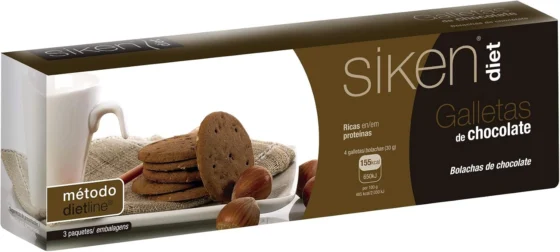 Siken Diet, bolachas de chocolate com proteína, 112,5 g