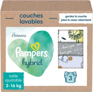 Pampers Harmony Hybrid, fraldas laváveis, 3 unidades