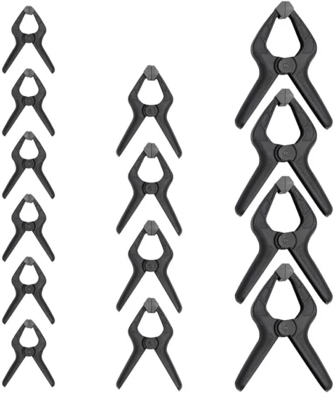 Amazon Basics, abraçadeiras de mola de nylon, preto e cinza