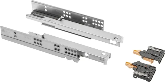 GTV, guias de correr para gavetas, montagem inferior, 2 pares