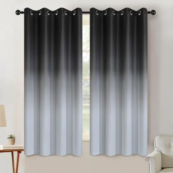 SimpleHome, cortinas opacas com gradiente, 2 peças