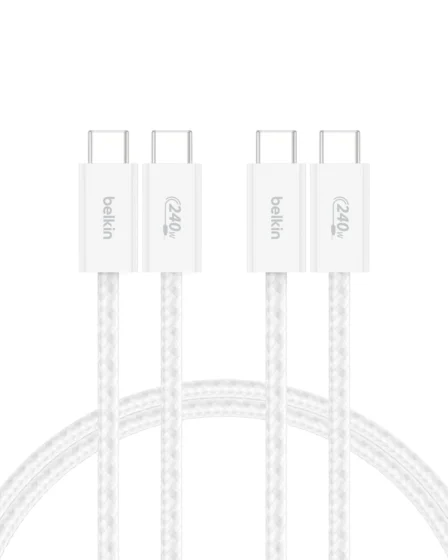 Belkin cabo USB-C para USB-C, 1,5 m trançado, pack de 2, 240 W