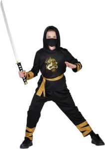 Riethmüller, disfarce infantil ninja dourado para carnaval