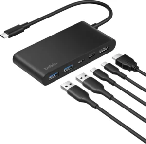Belkin Hub USB C de 5 portas com 1 HDMI 4K a 60 Hz, MacBook, iPad Pro