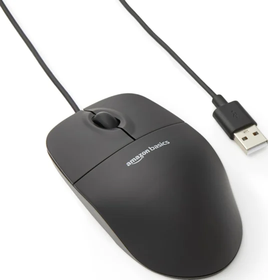 Amazon Basics, rato ótico USB de 3 botões, preto