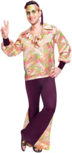 Amscan, disfarce hippie Groovy para homem, anos 60 e 70