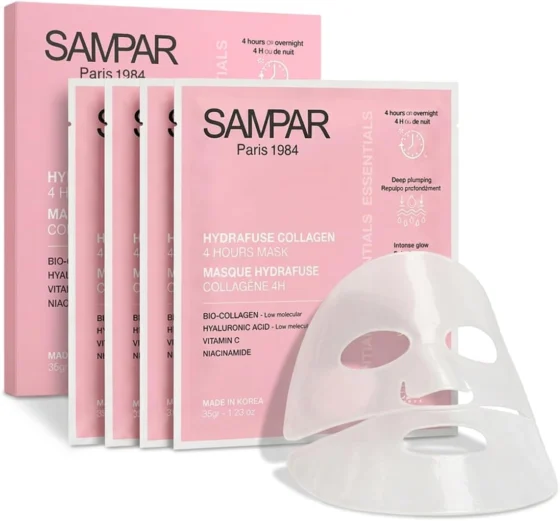 SAMPAR, máscara facial de hidrogel de colagénio, 4 unidades