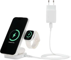 Amazon Basics, estação de carregamento sem fios 3 em 1, 25 W