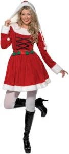 Smiffy's, fantasia de Mãe Natal com azevinho para mulher