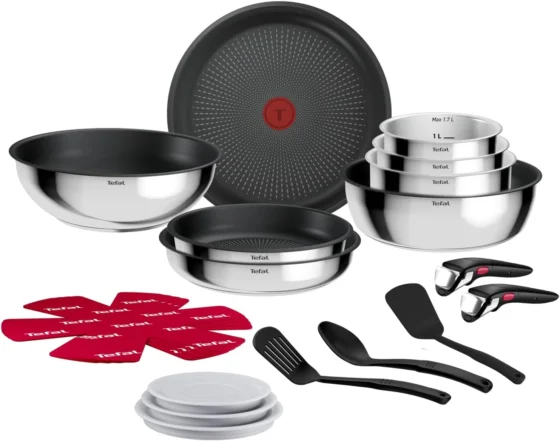 Tefal Ingenio Comfort Max Conjunto de 8 peças + 12 Acc, aço inoxidável