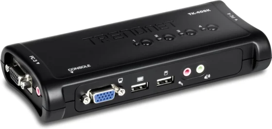 TRENDnet TK-409K, switch KVM USB de 4 portas com áudio